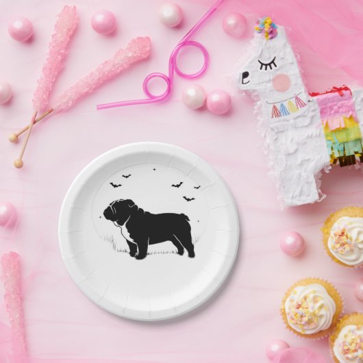 Assiettes En Carton Chien à Chien - Halloween Moon Silhouette Ov (Fête)