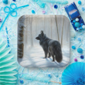 Assiettes En Carton Chien à neiger belge Noël (Fête)