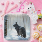 Assiettes En Carton Chien à neiger belge Noël (Fête)