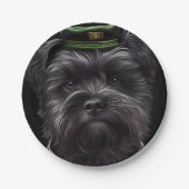 Assiettes En Carton Chien Affenpinscher en Robe de la Saint Patrick (Devant)