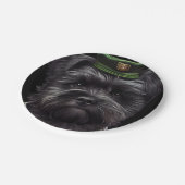 Assiettes En Carton Chien Affenpinscher en Robe de la Saint Patrick (Angle)