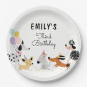 Assiettes En Carton Chien Anniversaire Chiot Pawty Animaux Animaux Ani (Devant)