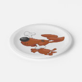 Assiettes En Carton Chien Avec Os Brown Plaques De Papier Animal (Angle)