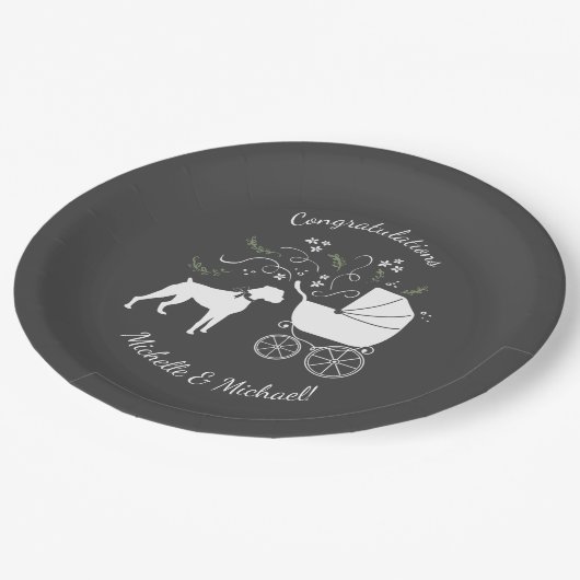 Assiettes En Carton Chien Baby shower de boîte Chien Chien Chien Chien (Angle)