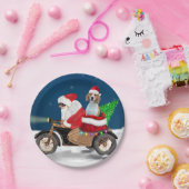 Assiettes En Carton Chien beagle Noël Père Noël (Fête)