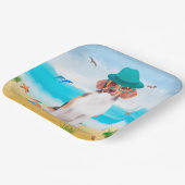 Assiettes En Carton Chien beagle Sur La Plage (Angulaire)