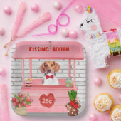 Assiettes En Carton Chien beagle Valentine's Day Kissing Booth (Fête)