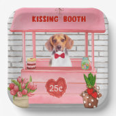 Assiettes En Carton Chien beagle Valentine's Day Kissing Booth (Recto)