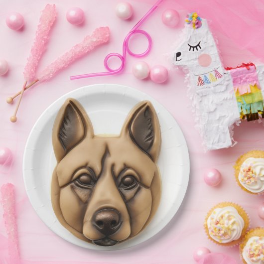 Assiettes En Carton Chien belge Malinoi 3D inspiré (Fête)