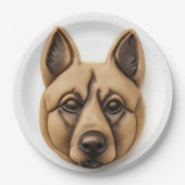 Assiettes En Carton Chien belge Malinoi 3D inspiré (Devant)