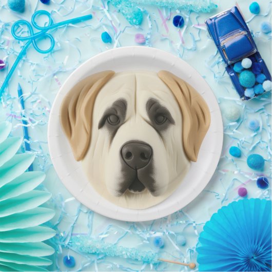 Assiettes En Carton Chien berger anatolien 3D inspiré (Fête)