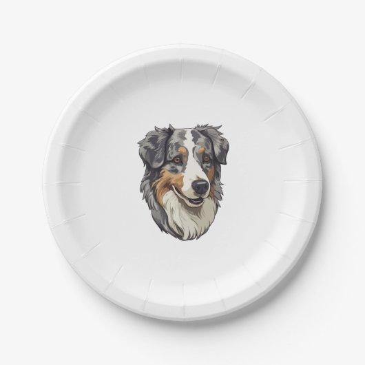 Assiettes En Carton Chien berger australien (Devant)