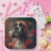Assiettes en carton chien Boxer (Fête)