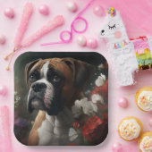 Assiettes en carton chien Boxer (Fête)