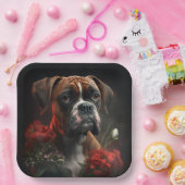 Assiettes en carton chien Boxer (Fête)