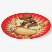 Assiettes En Carton Chien chaud Dachshund (Angle)