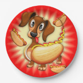 Assiettes En Carton Chien chaud Dachshund (Devant)