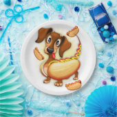 Assiettes En Carton Chien chaud Dachshund (Fête)