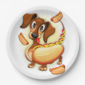 Assiettes En Carton Chien chaud Dachshund (Devant)