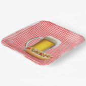 Assiettes En Carton Chien chaud et bière sur En vichy (Angulaire)