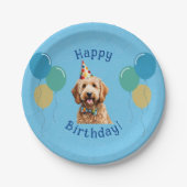 Assiettes En Carton Chien Chien Chien Bleu Anniversaire Paw ty (Devant)