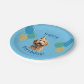Assiettes En Carton Chien Chien Chien Bleu Anniversaire Paw ty (Angle)