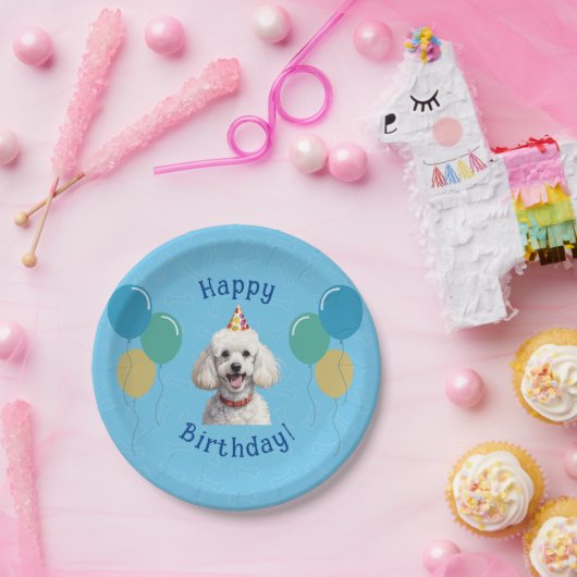 Assiettes En Carton Chien Chien Chien Bleu Anniversaire Paw ty (Fête)