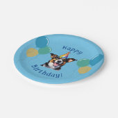 Assiettes En Carton Chien Chien Chien Bleu Anniversaire Paw ty (Angle)