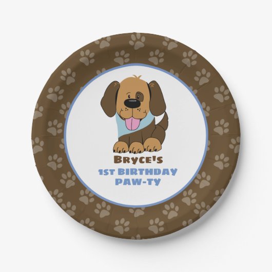 Assiettes En Carton Chien Chien Chien Chien Anniversaire Plaques Papie (Devant)