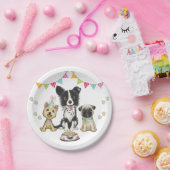 Assiettes En Carton Chien Chien Chien Chien Chien Pawty Frontière Coll (Fête)