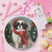 Assiettes En Carton Chien chinois japonais à Noël de neige (Fête)