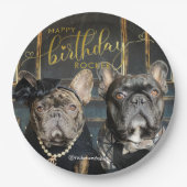 Assiettes En Carton Chien chiot Anniversaire Ajouter photo et texte Go (Devant)