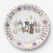 Assiettes En Carton Chien chiot Anniversaire Pawty (Devant)