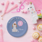 Assiettes En Carton Chien chiot Filles fête d'anniversaire (Fête)