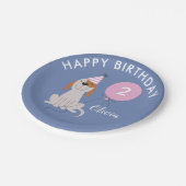 Assiettes En Carton Chien chiot Filles fête d'anniversaire (Angle)