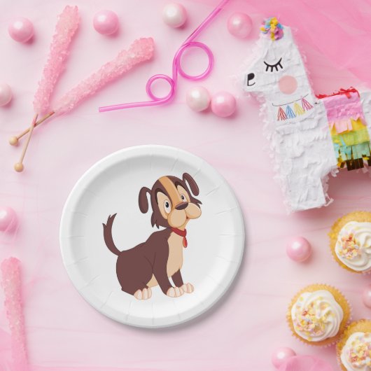 Assiettes En Carton Chien cochon triste (Fête)