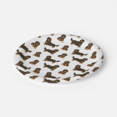 Assiettes En Carton Chien Dachshund aux cheveux longs (Angle)