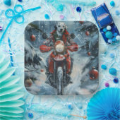 Assiettes En Carton Chien dalmate équitation moto Noël (Fête)