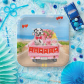 Assiettes En Carton Chien dalmate Saint Valentin Coeurs de Camion (Fête)