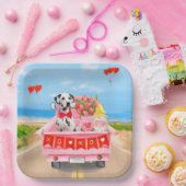 Assiettes En Carton Chien dalmate Saint Valentin Coeurs de Camion (Fête)