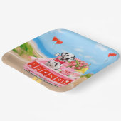 Assiettes En Carton Chien dalmate Saint Valentin Coeurs de Camion (Angulaire)