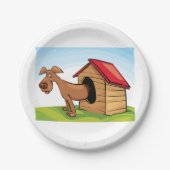 Assiettes En Carton Chien Dans Les Plaques Papier De La Maison De Chie (Devant)