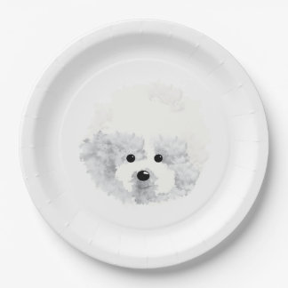 Assiettes En Carton Chien de Bichon Frise