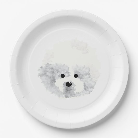 Assiettes En Carton Chien de Bichon Frise (Devant)
