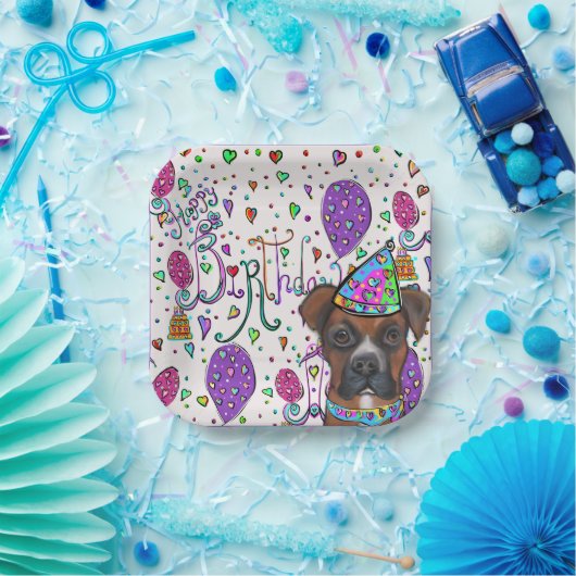 Assiettes En Carton Chien de boîte (Fête)