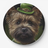 Assiettes En Carton Chien de Cairn Terrier en Robe de la Saint Patrick (Devant)