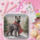 Assiettes En Carton Chien de Chesapeake à Noël de neige (Fête)