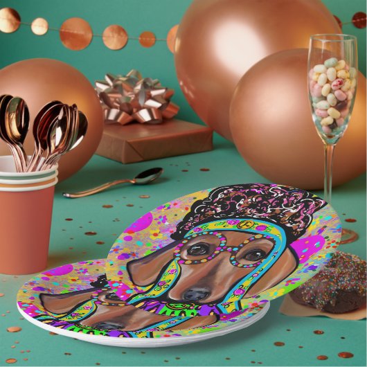 ASSIETTES EN CARTON CHIEN DE CHIEN ROUGE (Multi)