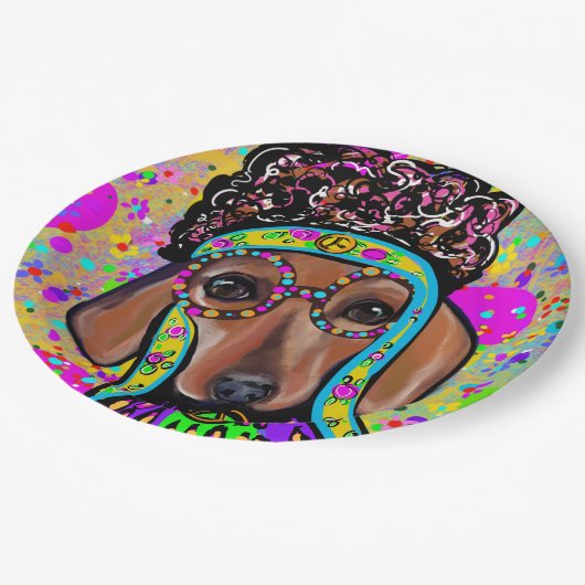 ASSIETTES EN CARTON CHIEN DE CHIEN ROUGE (Angle)