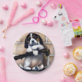 Assiettes En Carton Chien de chiot à vendre jolie lunette d'illustrati (Fête)